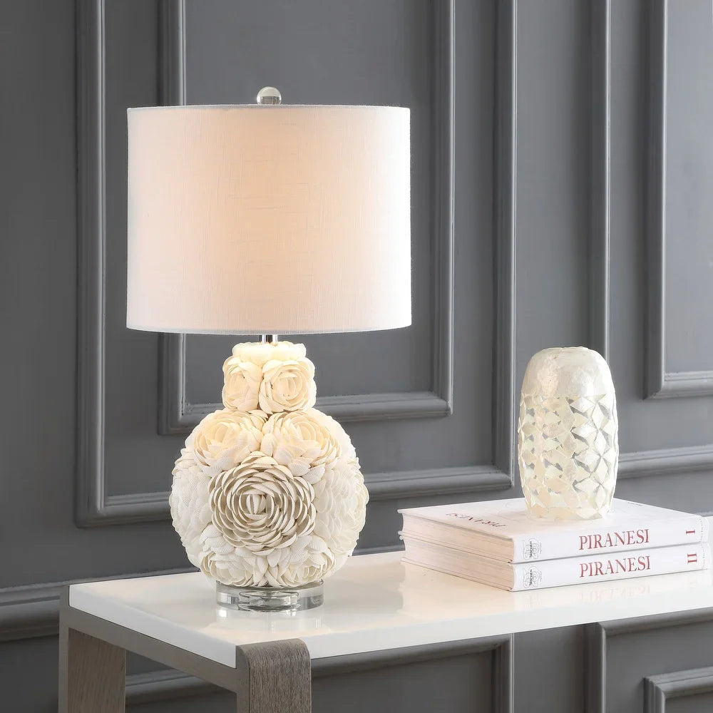 Dennis Rosette 24" LED Table Lamp, Cream