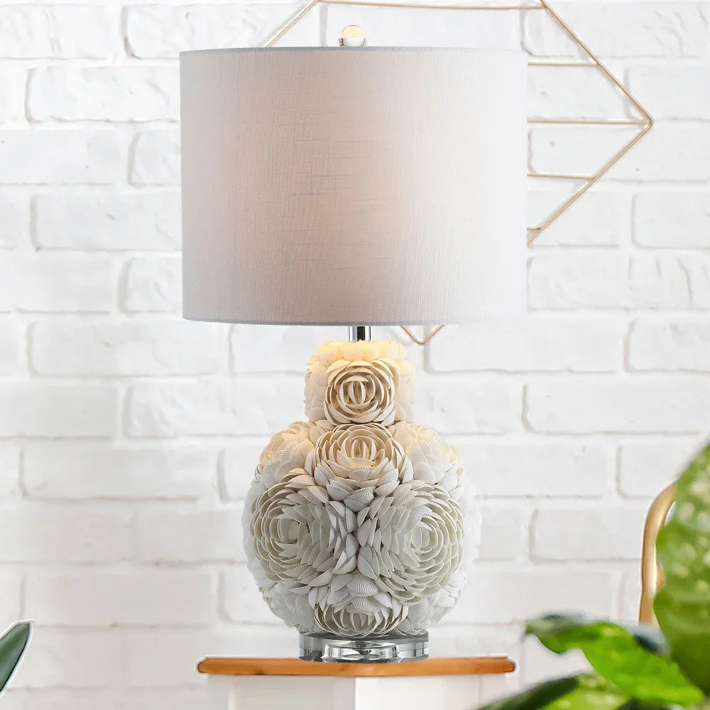 Dennis Rosette 24" LED Table Lamp, Cream
