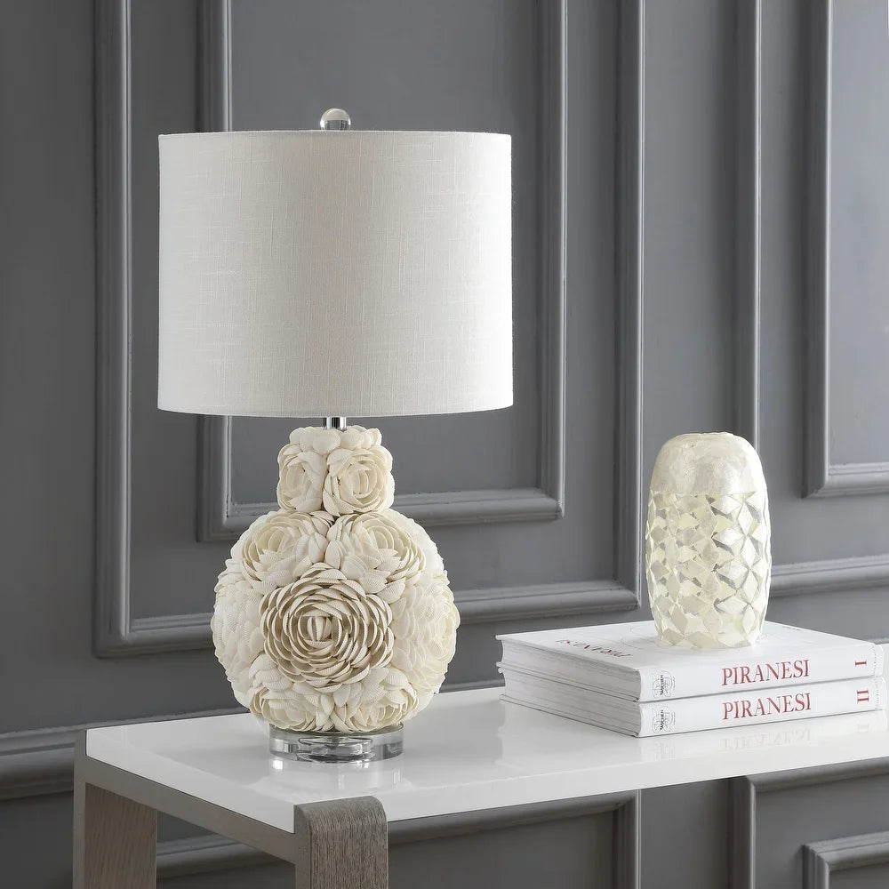 Dennis Rosette 24" LED Table Lamp, Cream