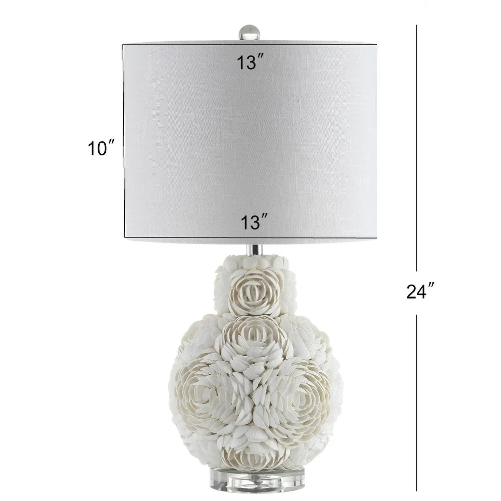 Dennis Rosette 24" LED Table Lamp, Cream