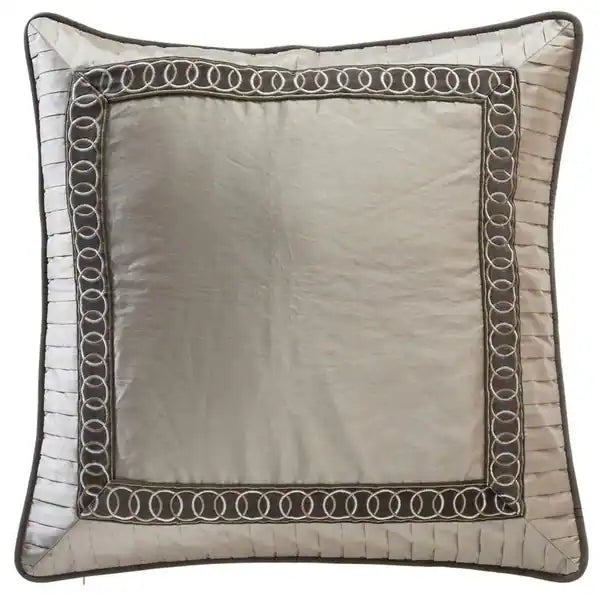 Pleated Embroidery Euro Pillow Cover