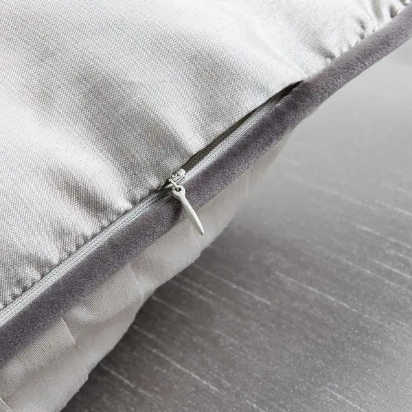Pleated Embroidery Euro Pillow Cover