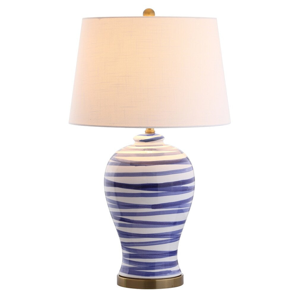 Dip 29" Ceramic LED Table Lamp, Blue/White