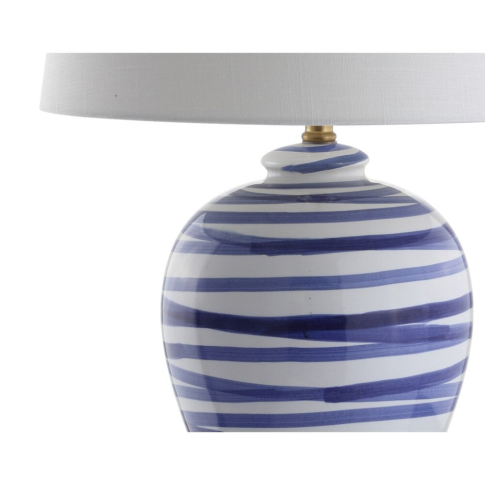 Dip 29" Ceramic LED Table Lamp, Blue/White