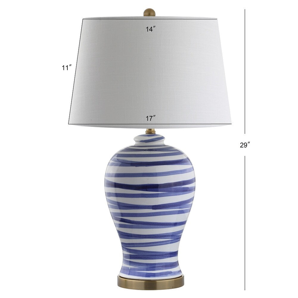 Dip 29" Ceramic LED Table Lamp, Blue/White