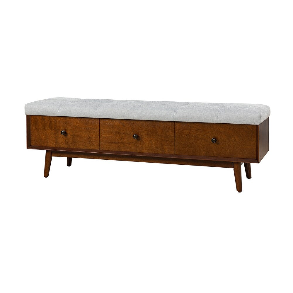 Dolly Mid-century Storage Bench with Storage Organizer