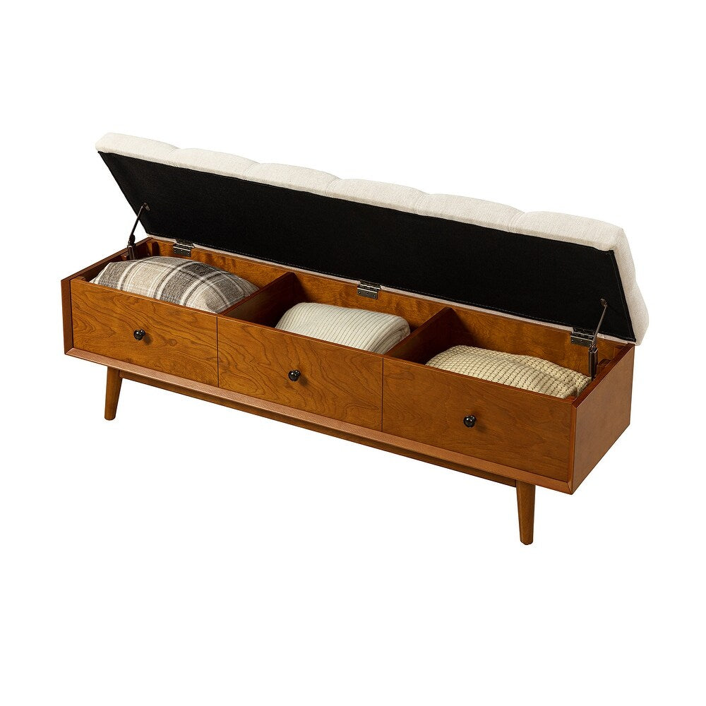 Dolly Mid-century Storage Bench with Storage Organizer