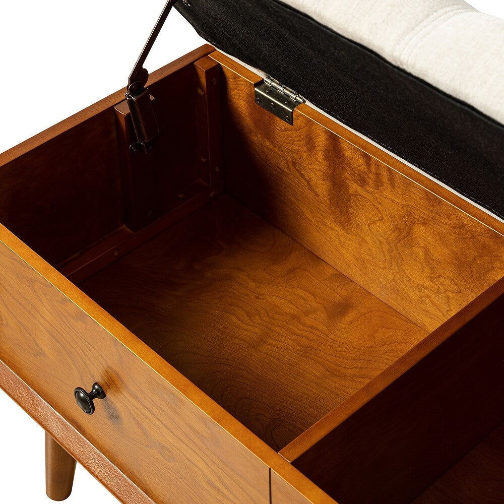Dolly Mid-century Storage Bench with Storage Organizer