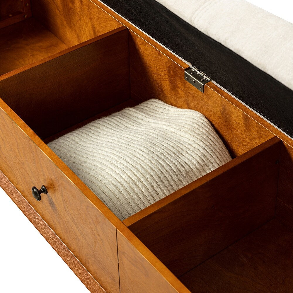 Dolly Mid-century Storage Bench with Storage Organizer