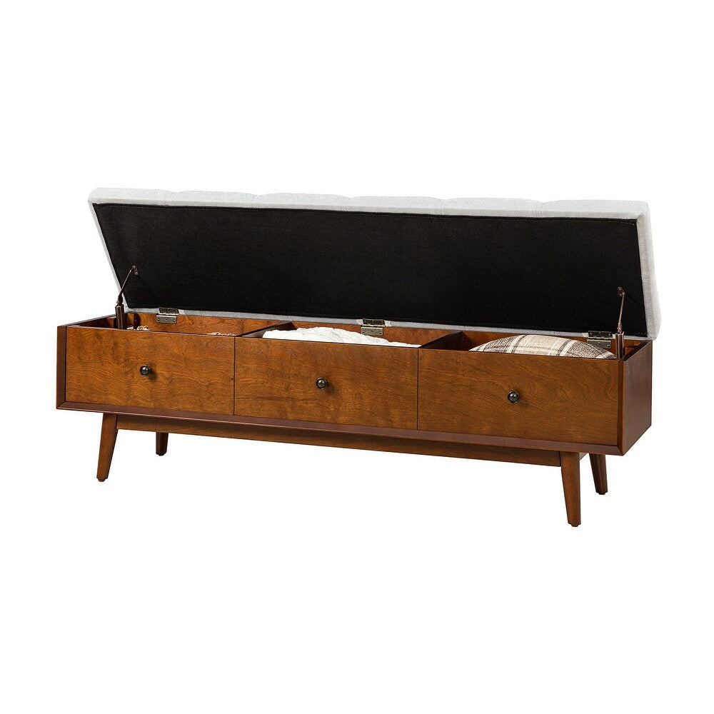 Dolly Mid-century Storage Bench with Storage Organizer
