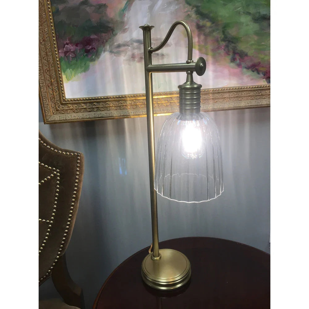 Douille Table Lamp with glass in Antique Brass By Lucas McKearn