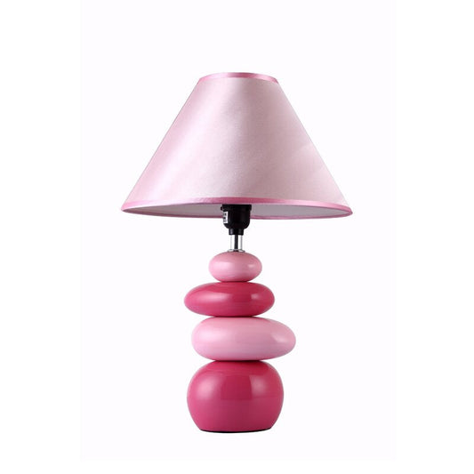 18 inch Pink Rock Design Ceramic Table Lamp