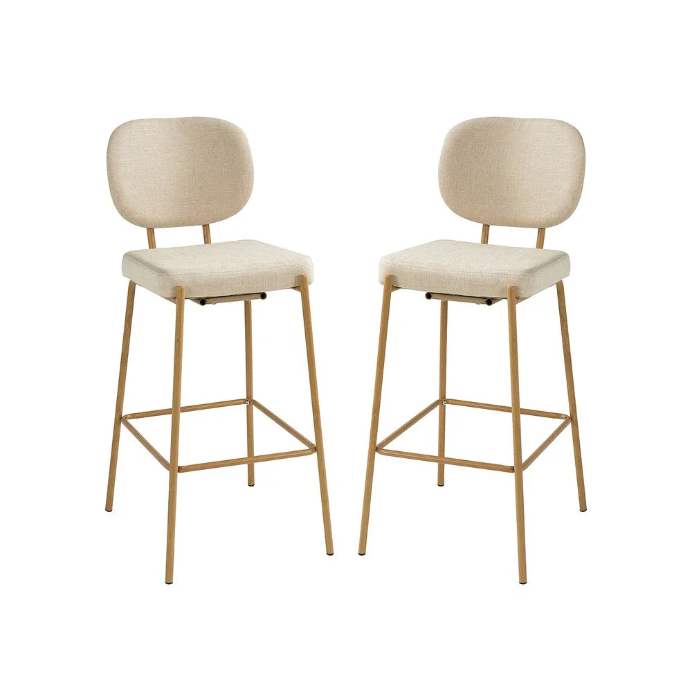 Duardo Modern Bar Stool with Metal Legs Set of 2