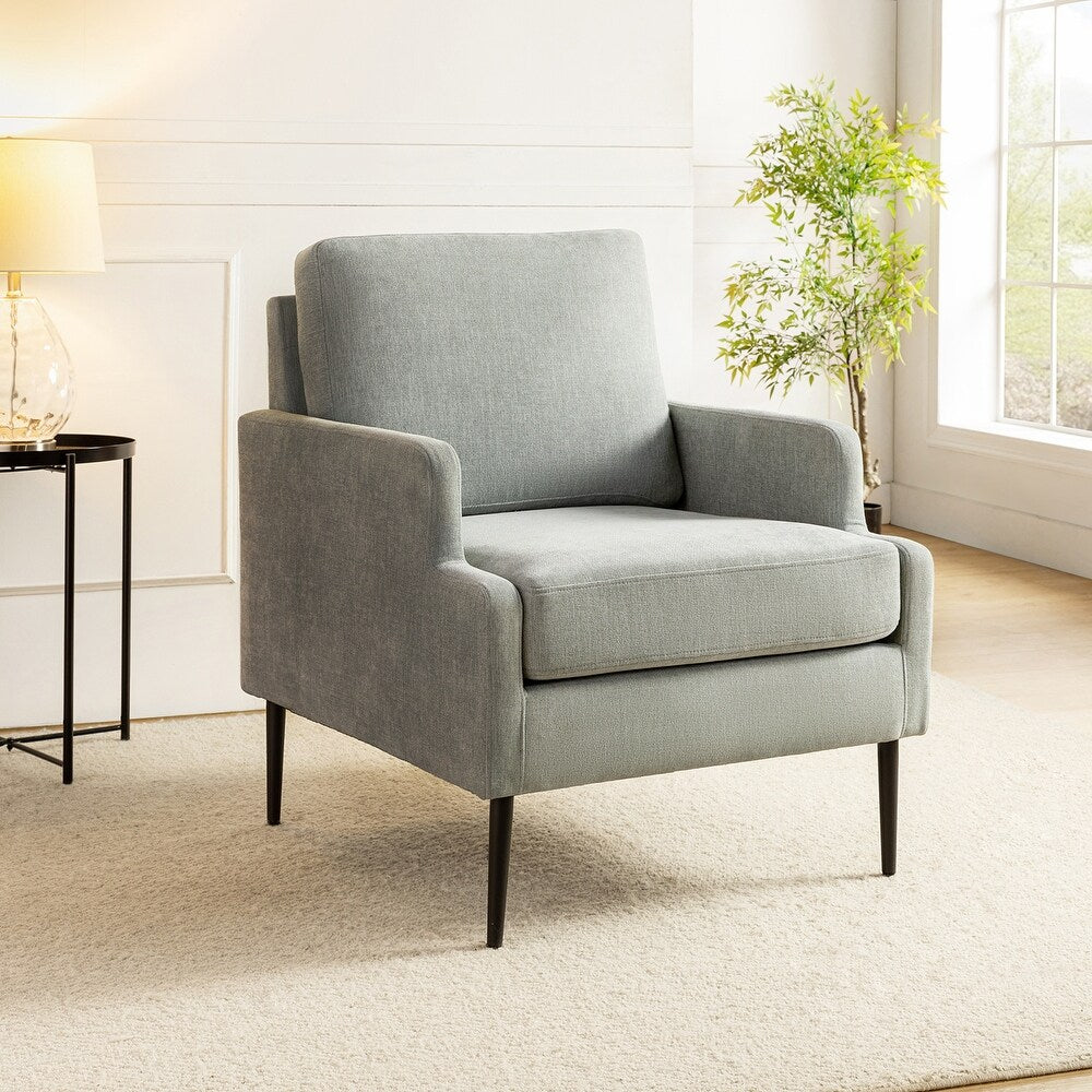 Eckhard Mid-century Modern Upholstery Accent Chair with Metal Legs