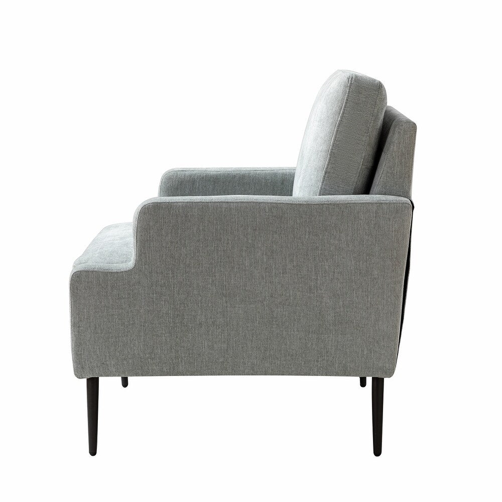 Eckhard Mid-century Modern Upholstery Accent Chair with Metal Legs