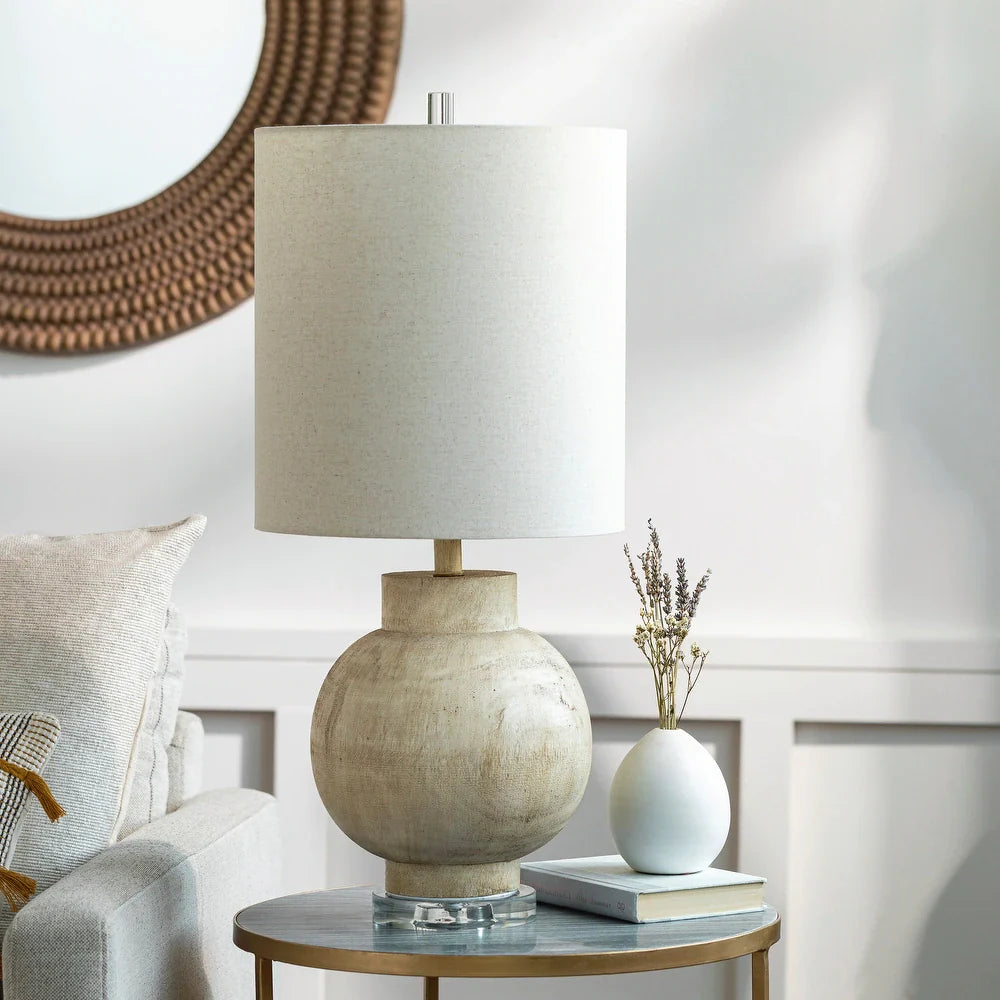 Edwine Round Neutral Ceramic Body - 28"H x 14"W x 14"D