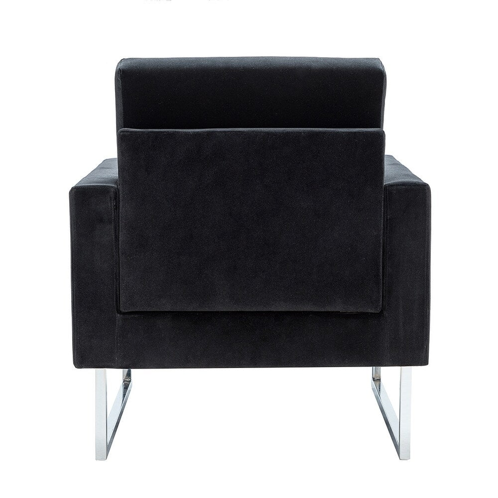 Elastus Modern Comfy Velvet Club Chair with Chic Metal Legs