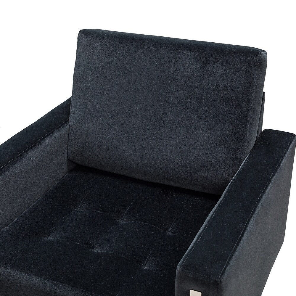 Elastus Modern Comfy Velvet Club Chair with Chic Metal Legs