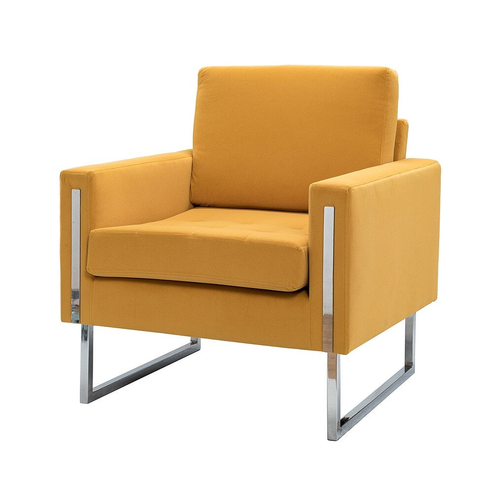 Elastus Modern Comfy Velvet Club Chair with Chic Metal Legs