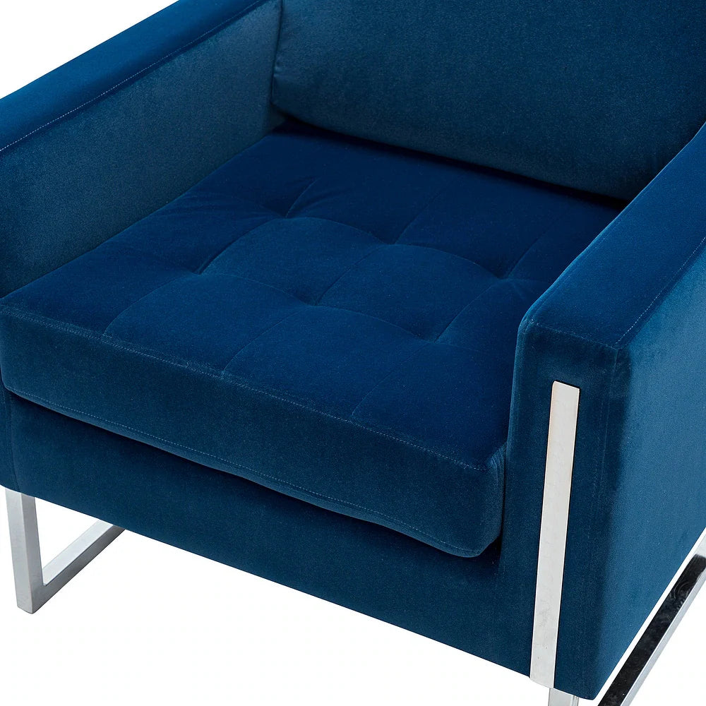 Elastus Modern Comfy Velvet Club Chair with Chic Metal Legs