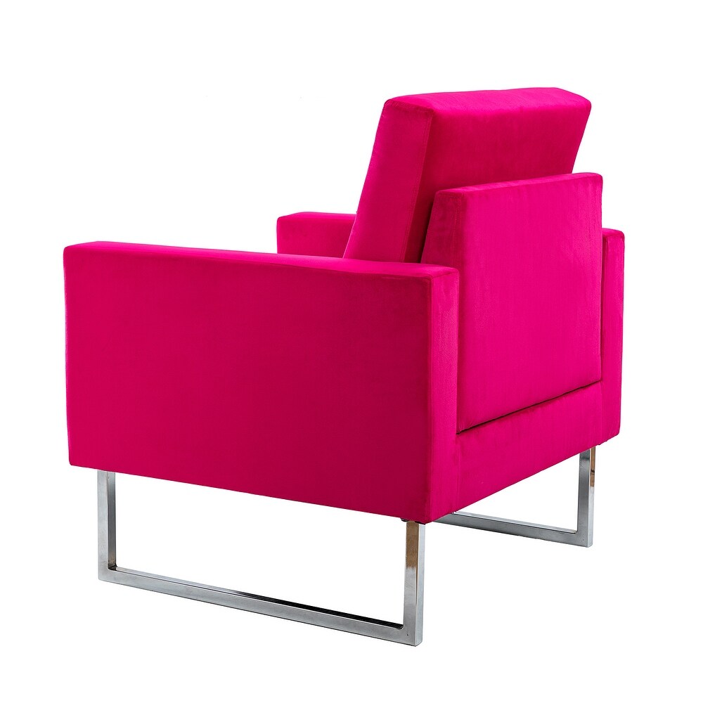 Elastus Modern Comfy Velvet Club Chair with Chic Metal Legs