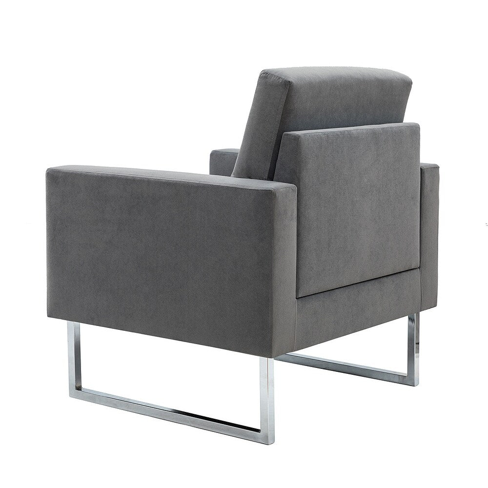 Elastus Modern Comfy Velvet Club Chair with Chic Metal Legs