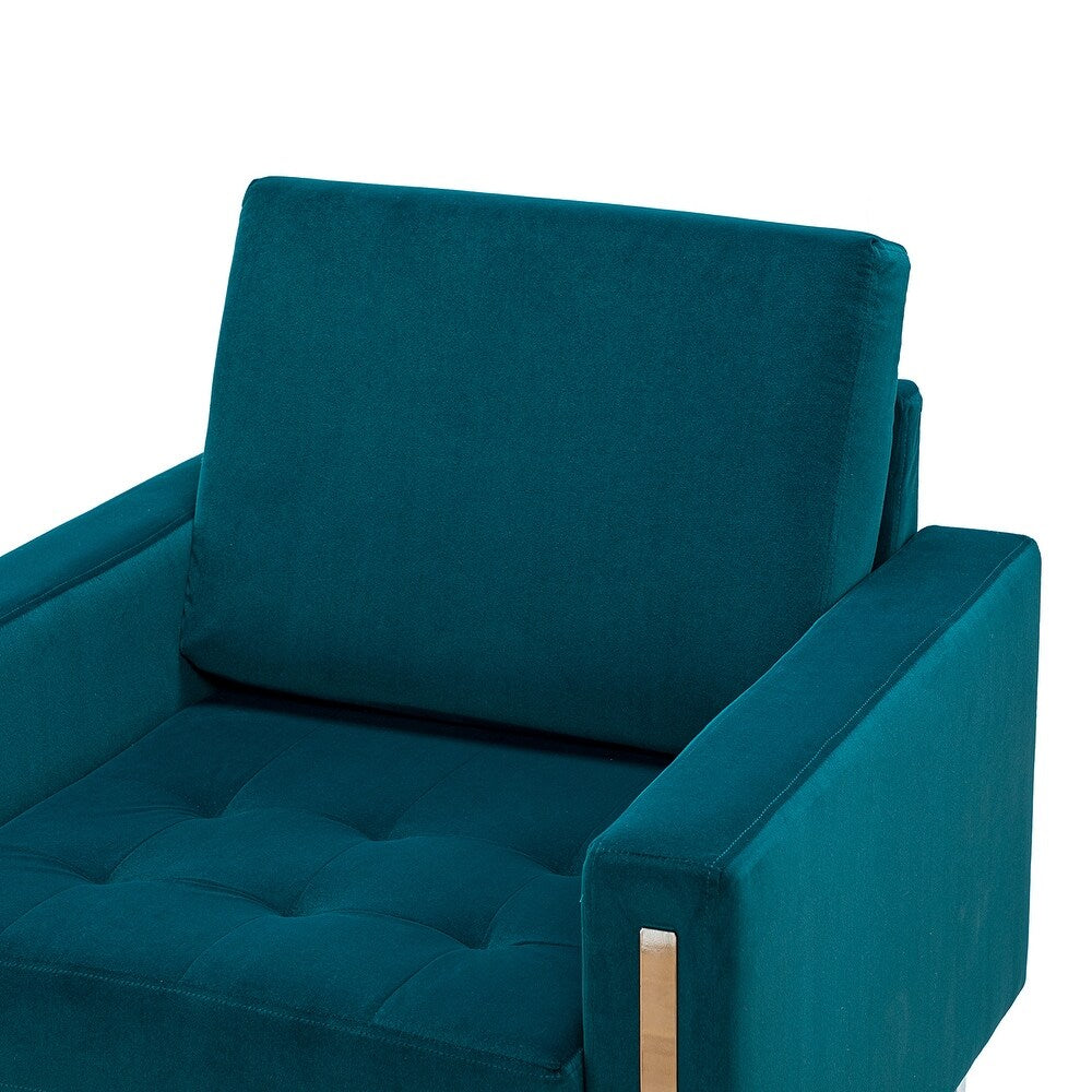 Elastus Modern Comfy Velvet Club Chair with Chic Metal Legs