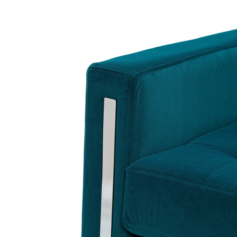 Elastus Modern Comfy Velvet Club Chair with Chic Metal Legs