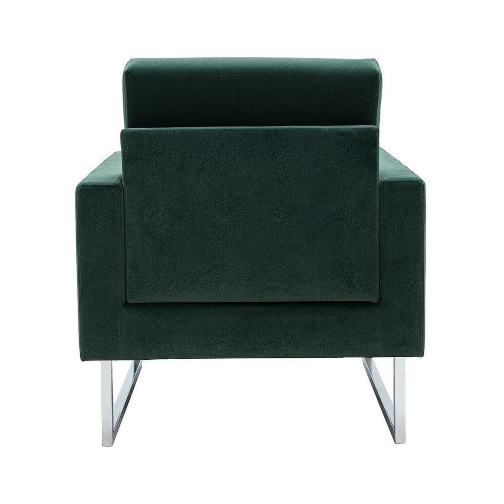 Elastus Modern Comfy Velvet Club Chair with Chic Metal Legs