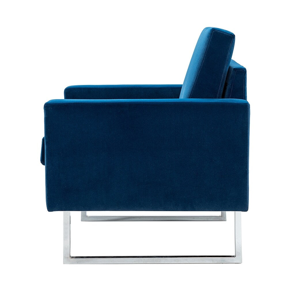 Elastus Modern Comfy Velvet Club Chair with Chic Metal Legs