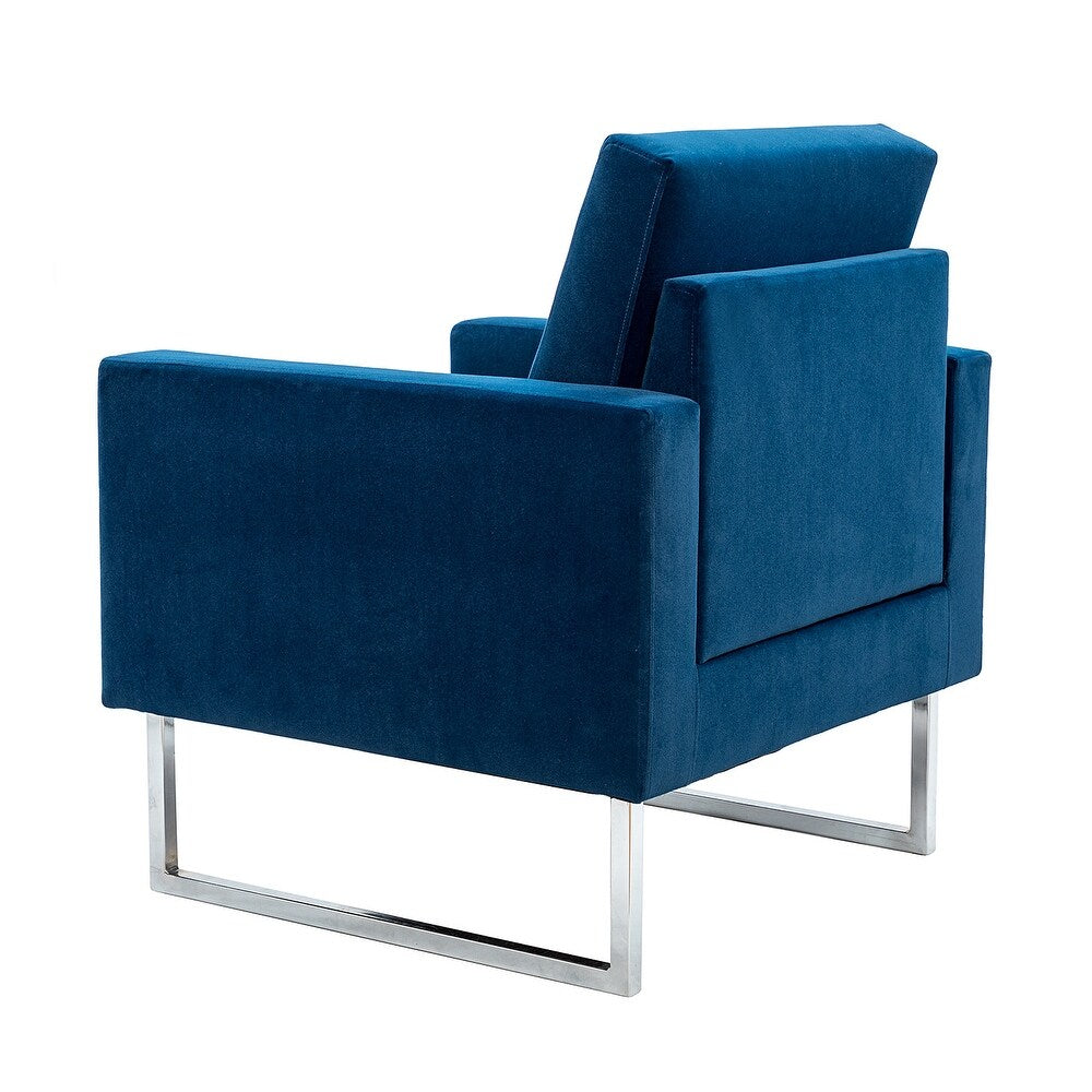 Elastus Modern Comfy Velvet Club Chair with Chic Metal Legs