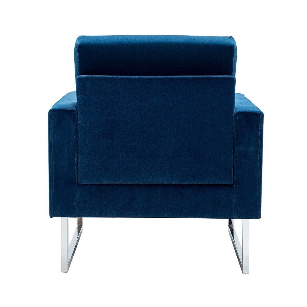 Elastus Modern Comfy Velvet Club Chair with Chic Metal Legs