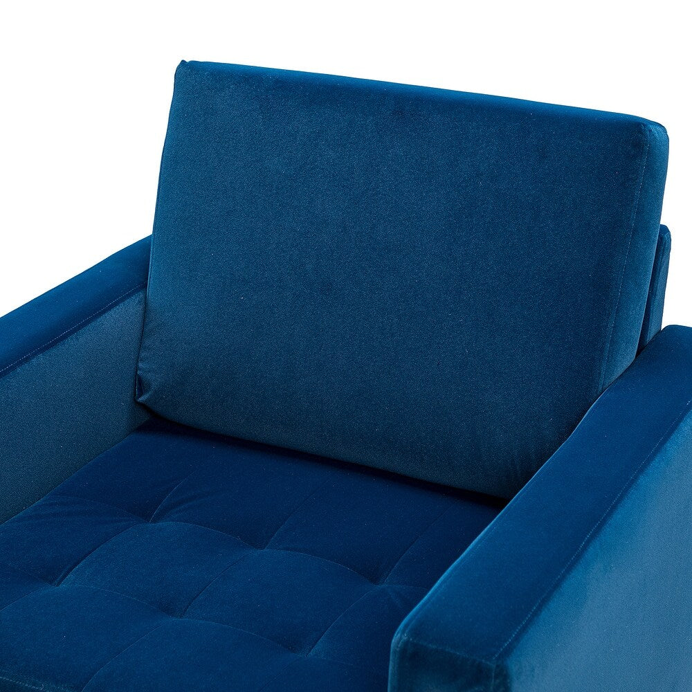 Elastus Modern Comfy Velvet Club Chair with Chic Metal Legs