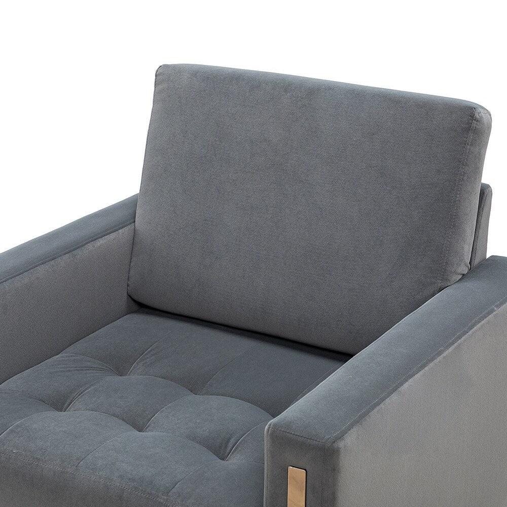 Elastus Modern Comfy Velvet Club Chair with Chic Metal Legs