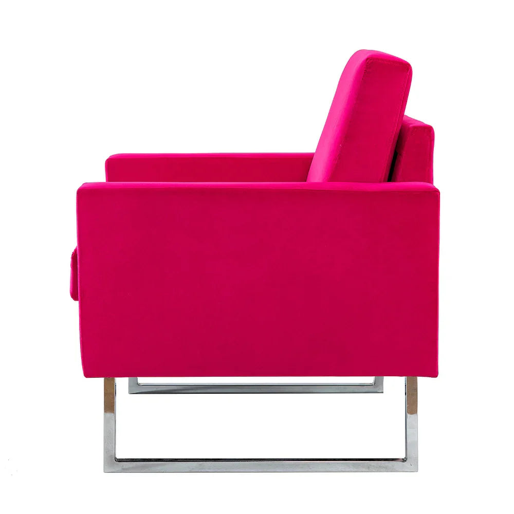 Elastus Modern Comfy Velvet Club Chair with Chic Metal Legs