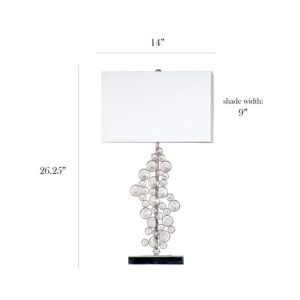 Elegant Designs Prismatic Crystal Sequin and Chrome Table Lamp - 14(L)9(W)26.25(H)