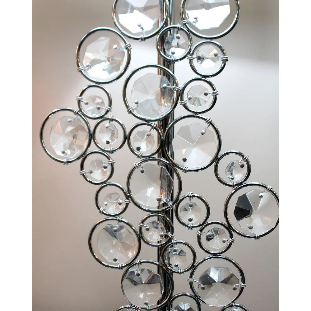 Elegant Designs Prismatic Crystal Sequin and Chrome Table Lamp - 14(L)9(W)26.25(H)