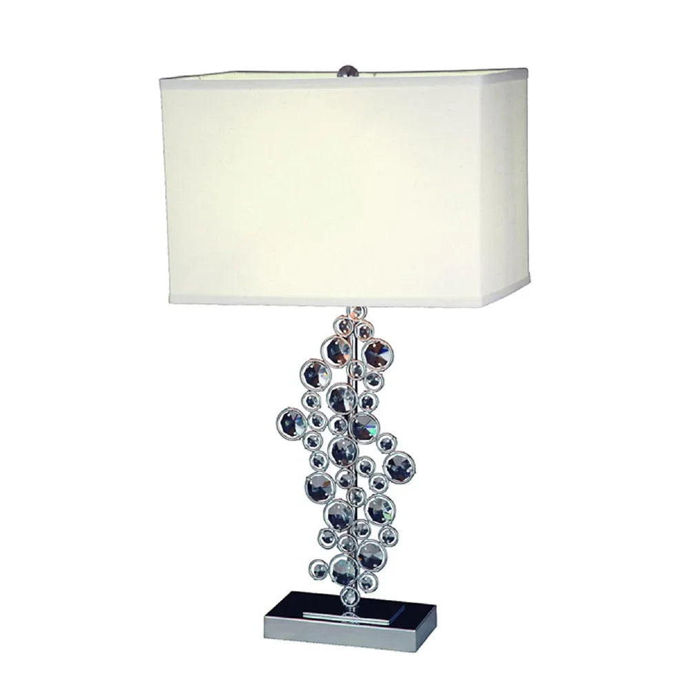 Elegant Designs Prismatic Crystal Sequin and Chrome Table Lamp - 14(L)9(W)26.25(H)