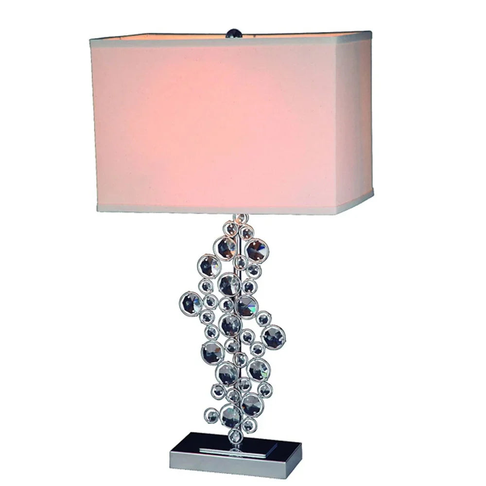 Elegant Designs Prismatic Crystal Sequin and Chrome Table Lamp - 14(L)9(W)26.25(H)