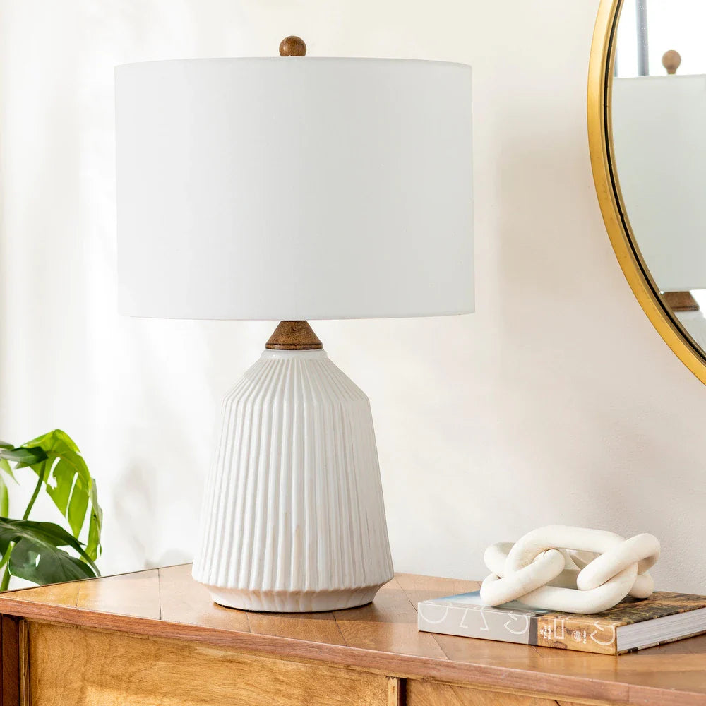 Elesa Modern Ceramic Table Lamp - 26"H x 15"W x 15"D