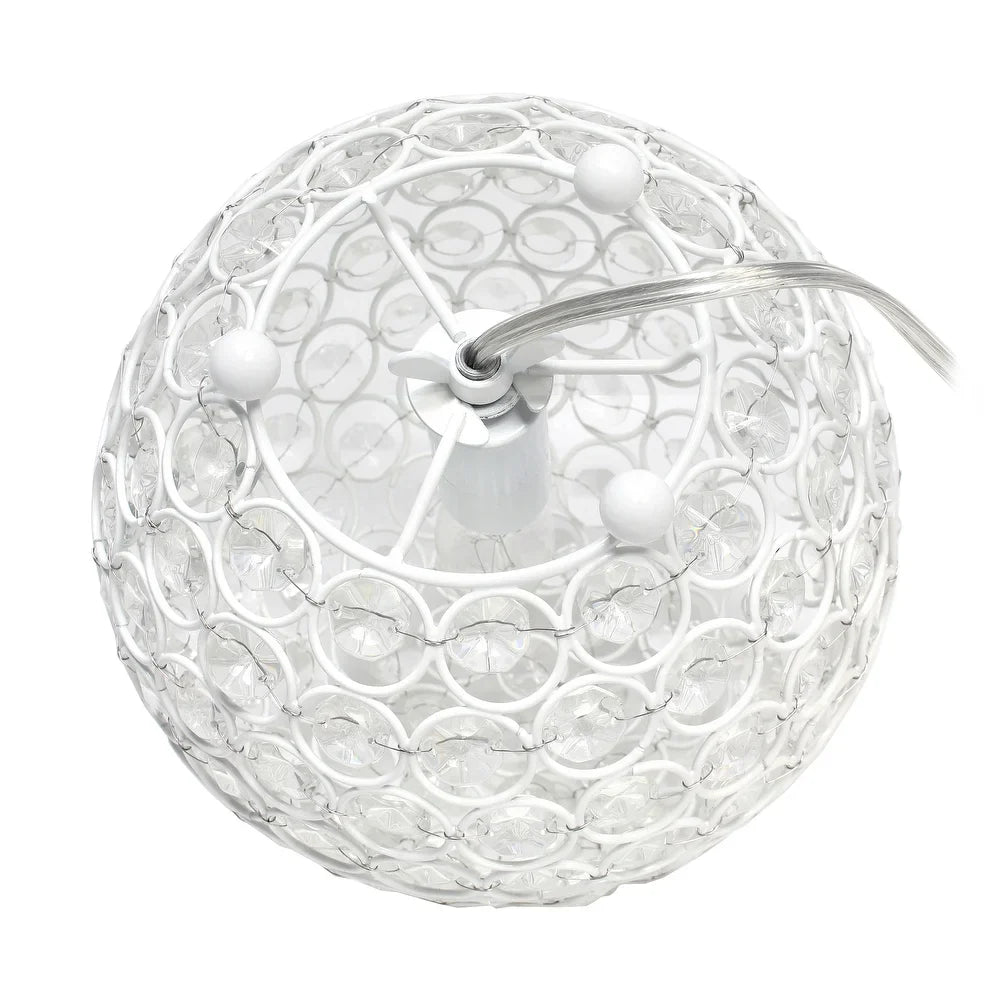 Elipse Medium 8" Metal Crystal Round Sphere Table Lamp