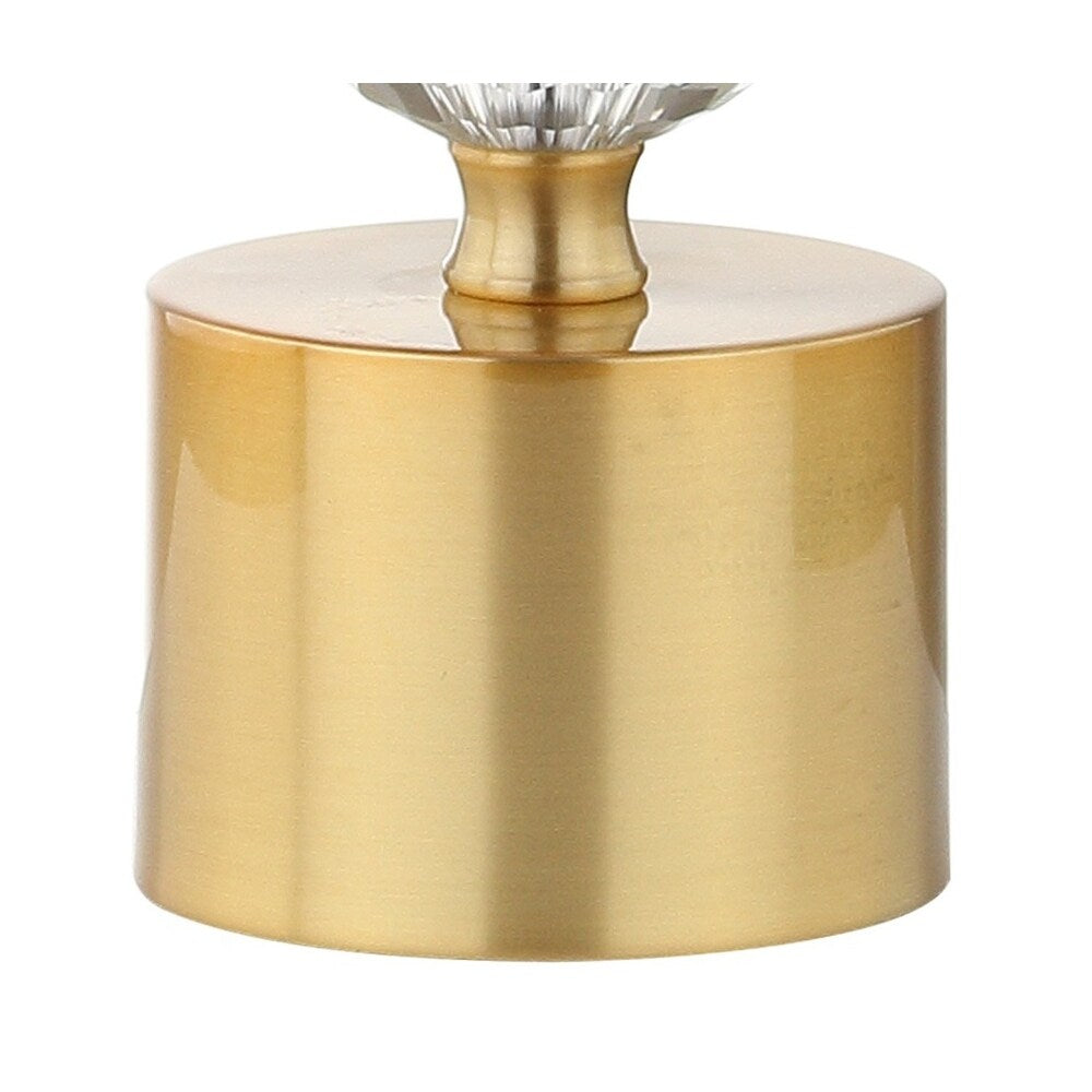 Elizabeth 25.25" Crystal LED Table Lamp, Clear/Brass