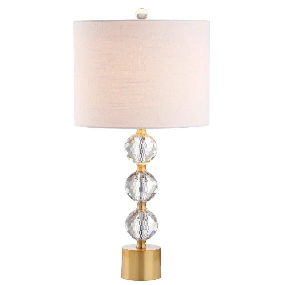 Elizabeth 25.25" Crystal LED Table Lamp, Clear/Brass