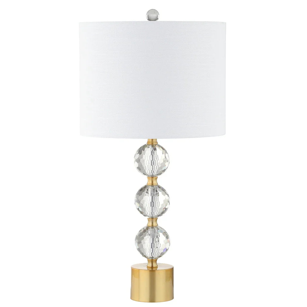 Elizabeth 25.25" Crystal LED Table Lamp, Clear/Brass