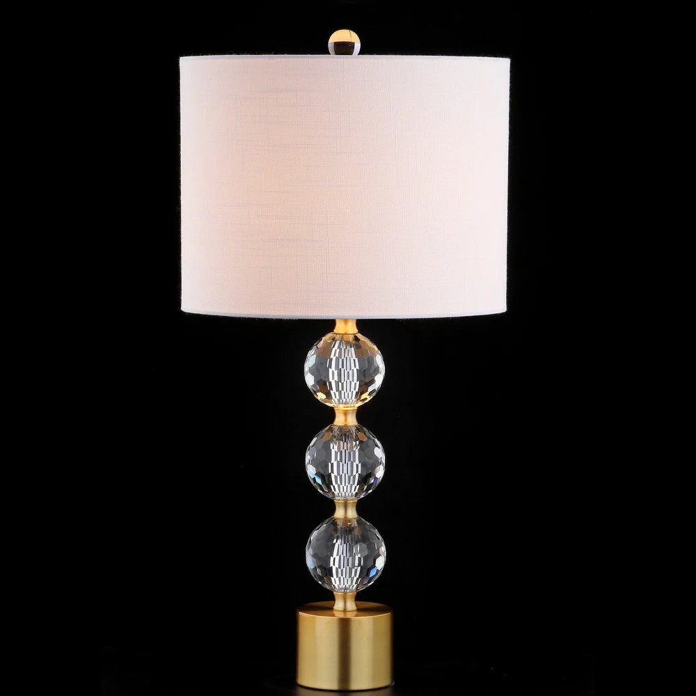 Elizabeth 25.25" Crystal LED Table Lamp, Clear/Brass