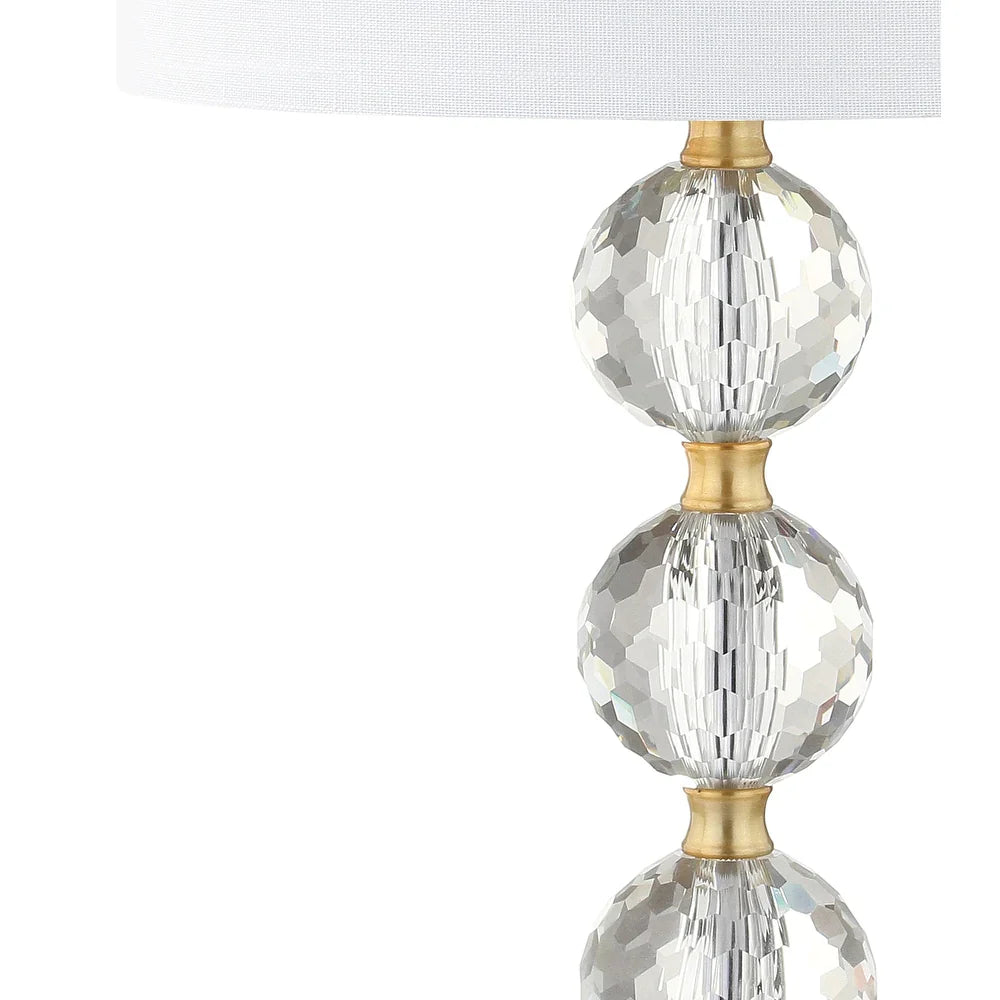 Elizabeth 25.25" Crystal LED Table Lamp, Clear/Brass