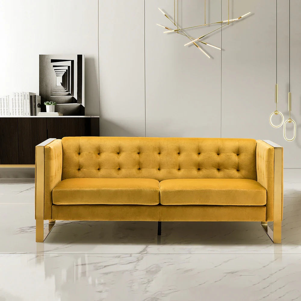 Emiliano Comfy 76" Tufted Sofa with Removable Seat