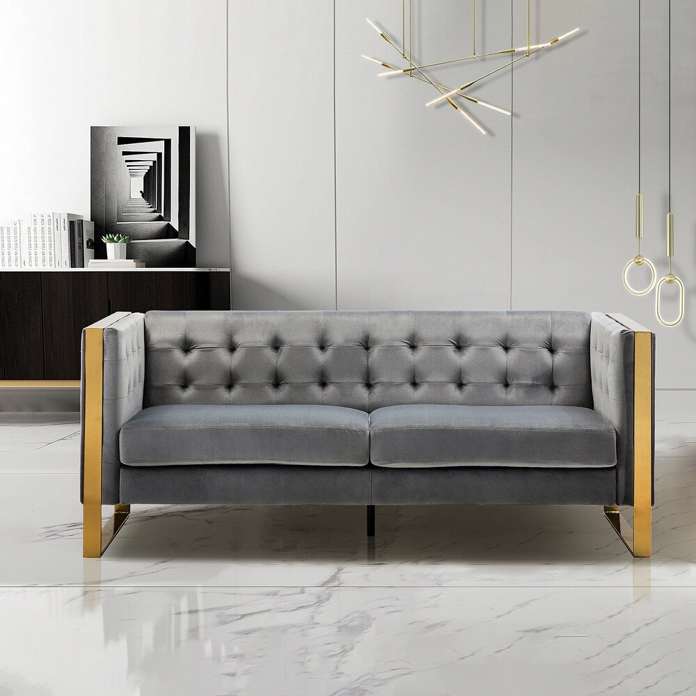 Emiliano Comfy 76" Tufted Sofa with Removable Seat