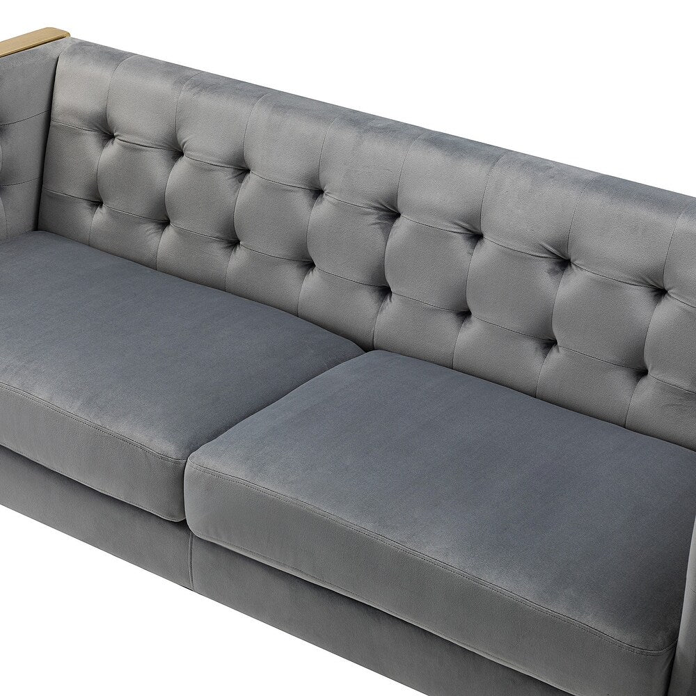 Emiliano Comfy 76" Tufted Sofa with Removable Seat