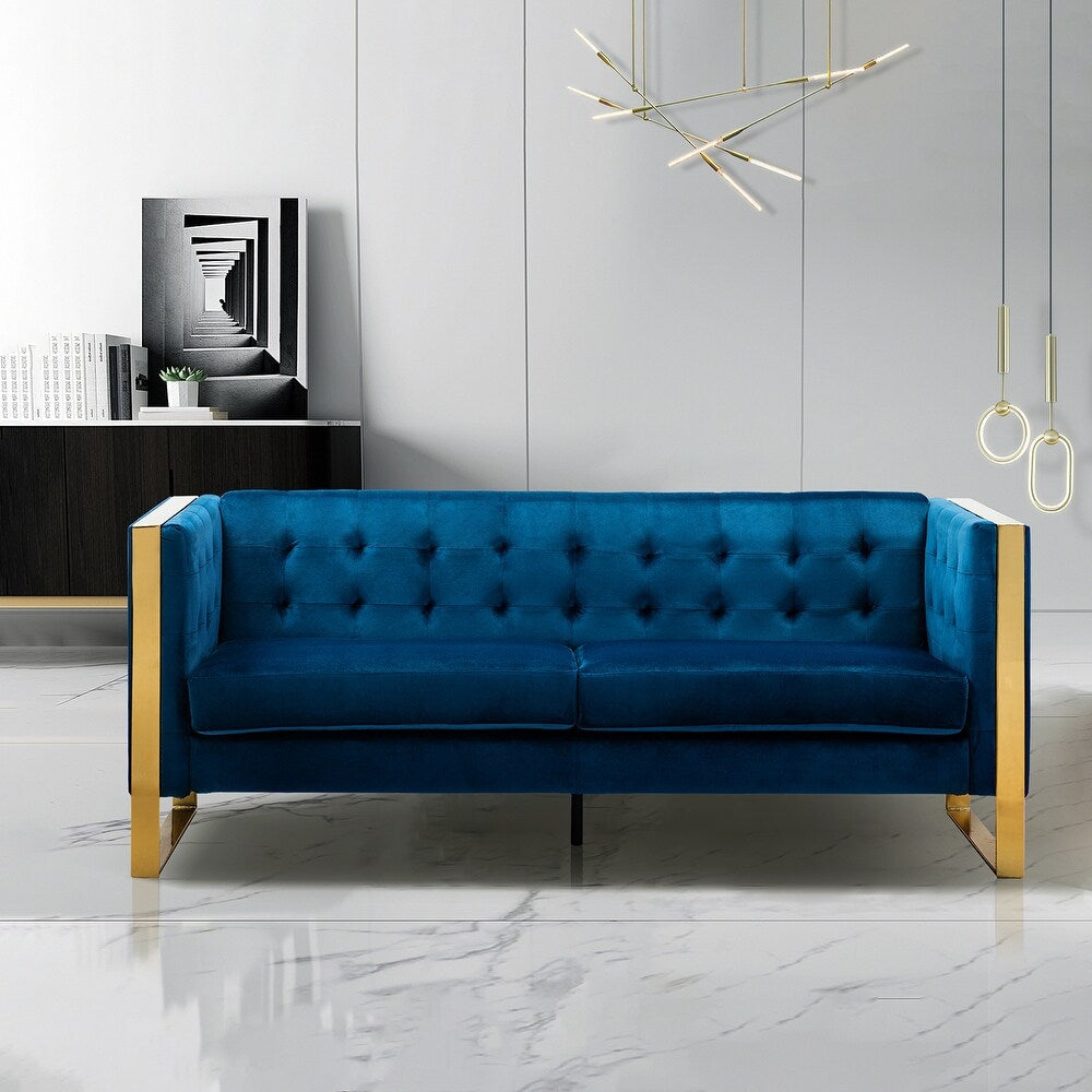 Emiliano Comfy 76" Tufted Sofa with Removable Seat